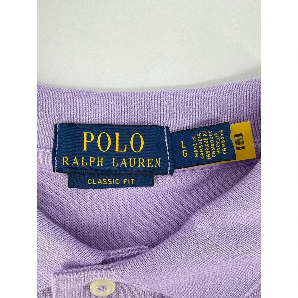 Polo Ralph Lauren Mens Classic Fit Purple Cotton Mesh Polo Shirt Large NWT